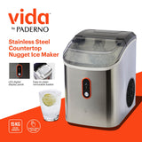 Vida by PADERNO Countertop Soft Nugget Ice Maker, 33-lb Ice/Day, Stainless Steel image 5