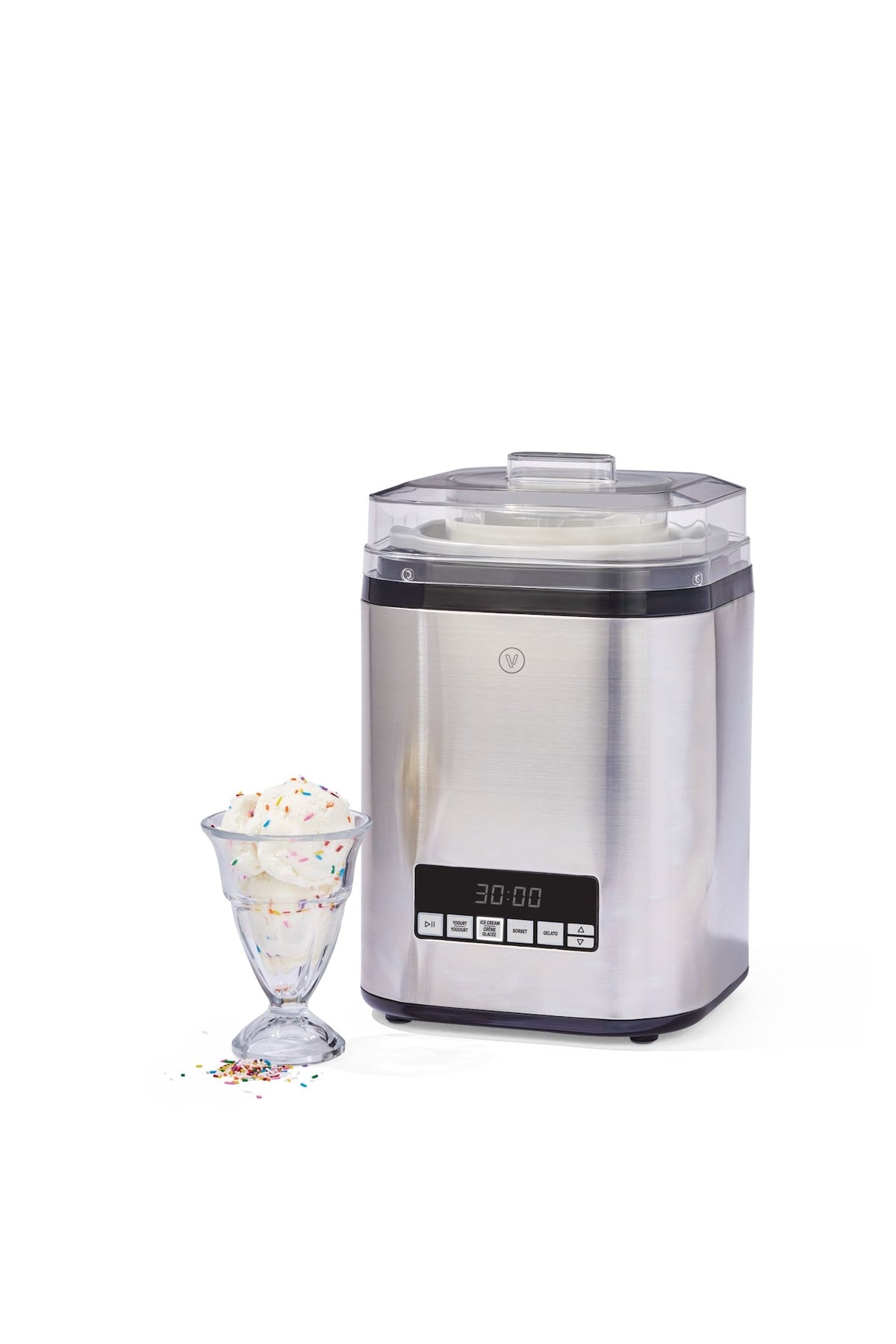 Vida by PADERNO Digital Ice Cream Maker, 4-in-1 Ice Cream & Frozen Treat Maker, Stainless Steel, 1.9-L