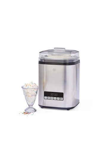 Vida by PADERNO Digital Ice Cream Maker, 4-in-1 Ice Cream & Frozen Treat Maker, Stainless Steel, 1.9-L