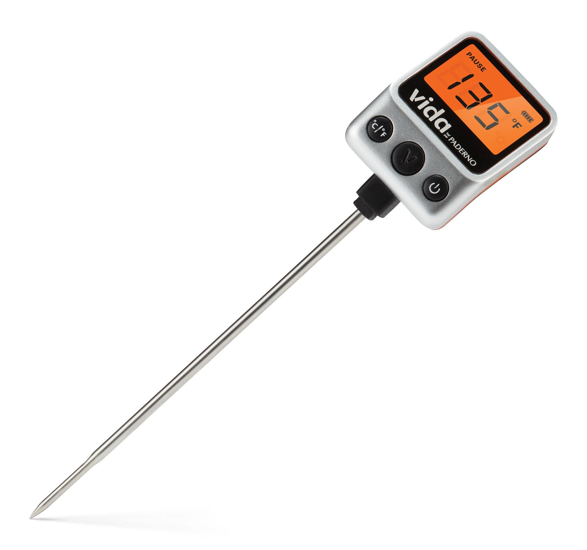 Vida by PADERNO Digital Instant Read BBQ Food Thermometer with Stainless Steel Probe