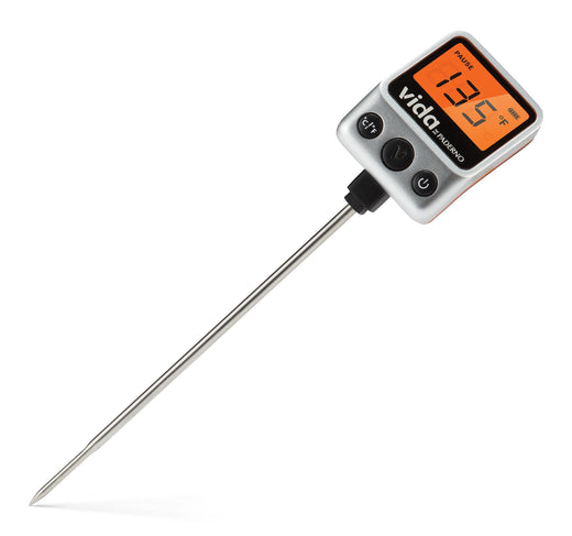 Vida by PADERNO Digital Instant Read BBQ Food Thermometer with Stainless Steel Probe