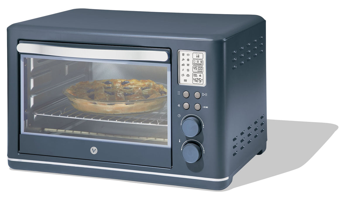 Vida by PADERNO Digital Multi-Functional Air Fryer Toaster Oven with 11 Pre-Set Functions, Bluefin, 6-Slices