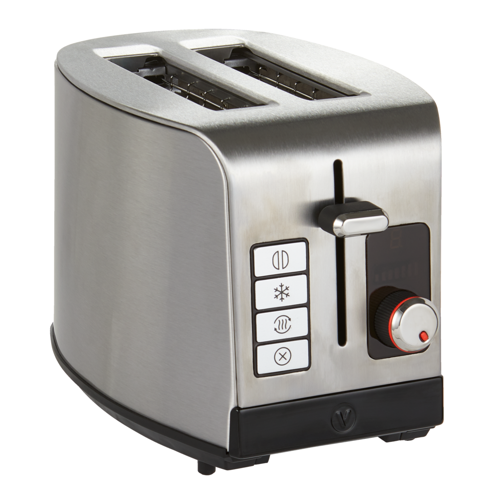 Vida by PADERNO Digital Stainless Steel Toaster, 2-Slice