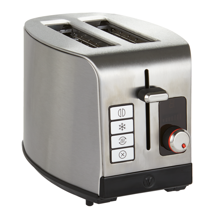 Vida by PADERNO Digital Stainless Steel Toaster, 2-Slice