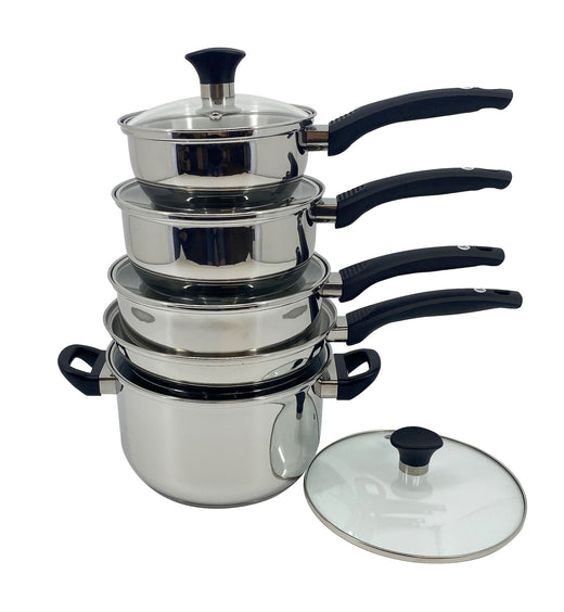 Vida by PADERNO Everyday Series Premium Stainless Steel Cookware Set, Dishwasher & Oven-Safe, 10-pc