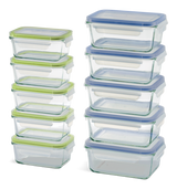 Vida by PADERNO Glass Clip Lid Food Storage Container Set with Leakproof Lids, 10-pk, with Lids