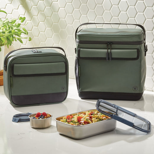Vida by PADERNO Insulated Food Storage Lunch Bag, X-Large, Green, BPA-Free