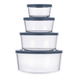 Vida by PADERNO Round Glass Food Storage Container Set with Lids, 8-pc