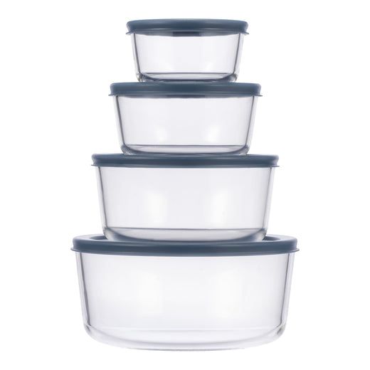 Vida by PADERNO Round Glass Food Storage Container Set with Lids, 8-pc