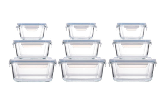 Vida By Paderno Square Glass Food Storage Container Set, 18-pc