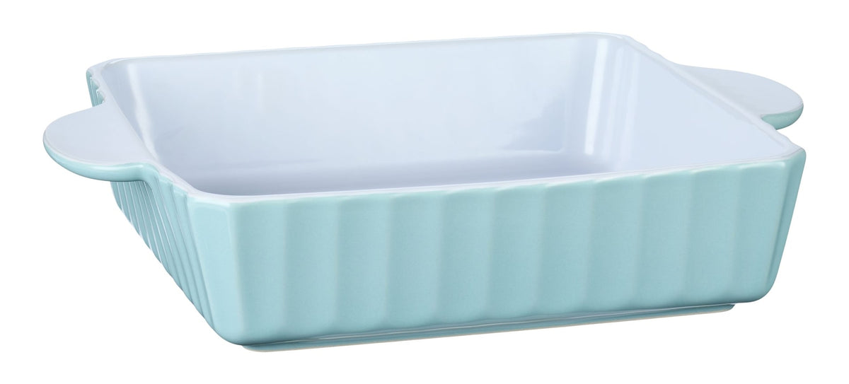 Vida by PADERNO White/Blue Ceramic Square Baking Dish, 9-in