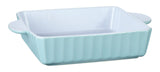 Vida by PADERNO White/Blue Ceramic Square Baking Dish, 9-in
