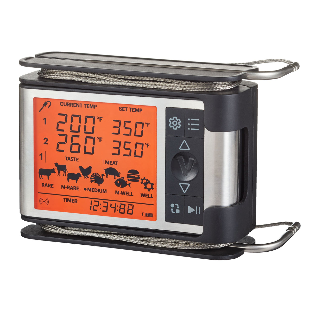 Vida by PADERNO Wireless Remote BBQ Food & Meat Thermometer with Stainless Steel Probes