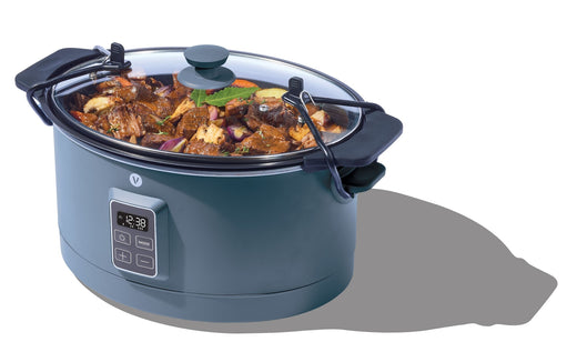Vida Slow Cooker with Digital Control Panel, Bluefin, 6-qt