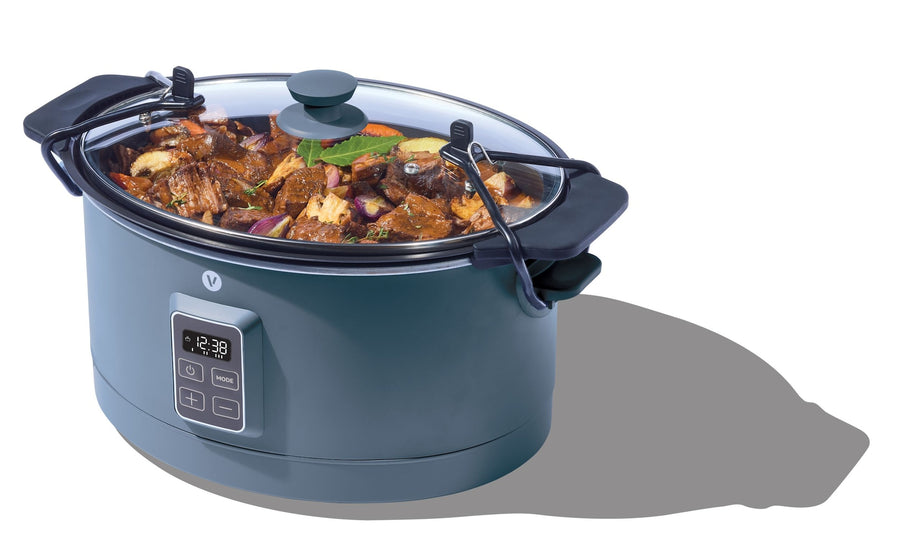 Vida Slow Cooker with Digital Control Panel, Bluefin, 6-qt
