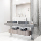 VIGO Alhambra Gothic Concreto Stone 15x15-in Deep Grey Bathroom Sink/Basin with Square Vessel image 5