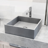 VIGO Alhambra Gothic Concreto Stone 15x15-in Deep Grey Bathroom Sink/Basin with Square Vessel image 6