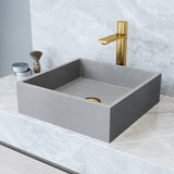 VIGO Alhambra Gothic Concreto Stone 15x15-in Deep Grey Bathroom Sink/Basin with Square Vessel image 7