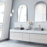 VIGO Alhambra Gothic Concreto Stone 15x15-in Deep Grey Bathroom Sink/Basin with Square Vessel image 8