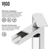 VIGO Amada Single Handle Vessel Single Hole Bathroom Sink Faucet, WaterSense Certified, Chrome image 3