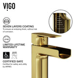 VIGO Amada Single Handle Vessel Sink Bathroom Faucet, Matte Brushed Gold image 4
