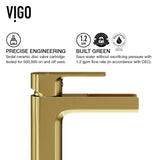 VIGO Amada Single Handle Vessel Sink Bathroom Faucet, Matte Brushed Gold image 8