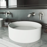 VIGO Anvil Matte Stone Round Composite Vessel Bathroom Sink/Basin with Deep Bowl, White image 6