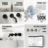 VIGO Anvil MatteStone Round White Composite Bathroom Sink/Basin Set with Cass Wall Mount Faucet and Pop-Up Drain image 6