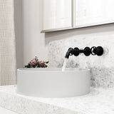 VIGO Anvil MatteStone Round White Composite Bathroom Sink/Basin Set with Cass Wall Mount Faucet and Pop-Up Drain image 7