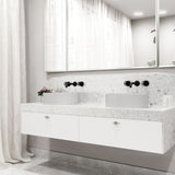 VIGO Anvil MatteStone Round White Composite Bathroom Sink/Basin Set with Cass Wall Mount Faucet and Pop-Up Drain image 8