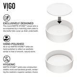 VIGO Anvil MatteStone Round White Composite Bathroom Sink/Basin Set with Gotham Faucet and Pop-Up Drain image 4