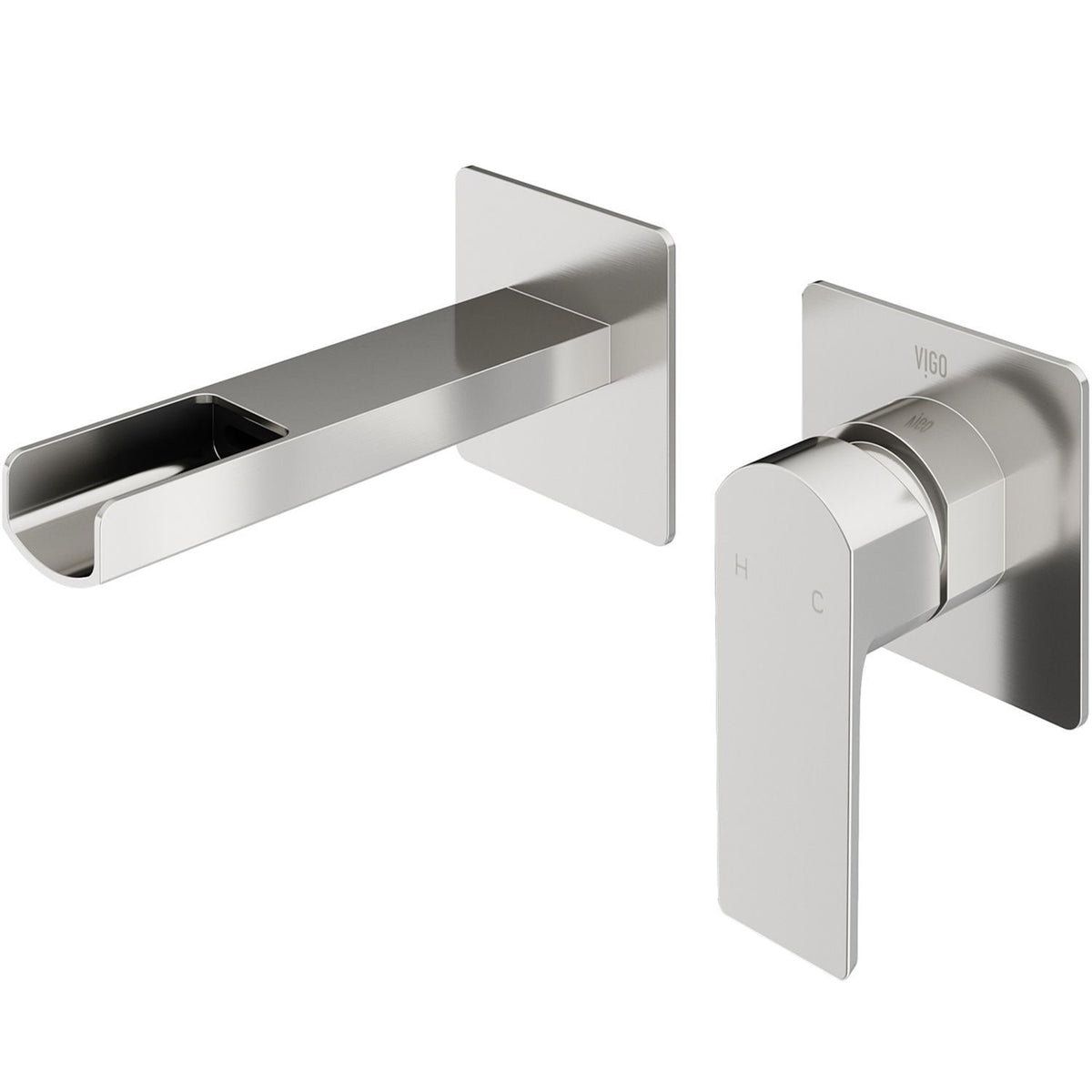 VIGO Atticus Brushed Nickel Wall Mount Bathroom Faucet