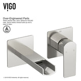 VIGO Atticus Brushed Nickel Wall Mount Bathroom Faucet image 4
