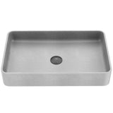 VIGO Basilica Gothic ConcretoStone 23x14-in Deep Grey Bathroom Sink/Basin with Rectangular Vessel