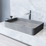 VIGO Basilica Gothic ConcretoStone 23x14-in Deep Grey Bathroom Sink/Basin with Rectangular Vessel image 5