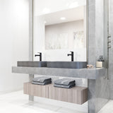 VIGO Basilica Gothic ConcretoStone Grey Bathroom Sink/Basin Set with Sterling Faucet and Rectangular Vessel image 6