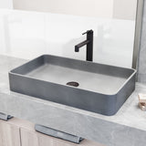 VIGO Basilica Gothic ConcretoStone Grey Bathroom Sink/Basin Set with Sterling Faucet and Rectangular Vessel image 7