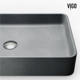 VIGO Basilica Gothic ConcretoStone Grey Bathroom Sink/Basin Set with Sterling Faucet and Rectangular Vessel image 8