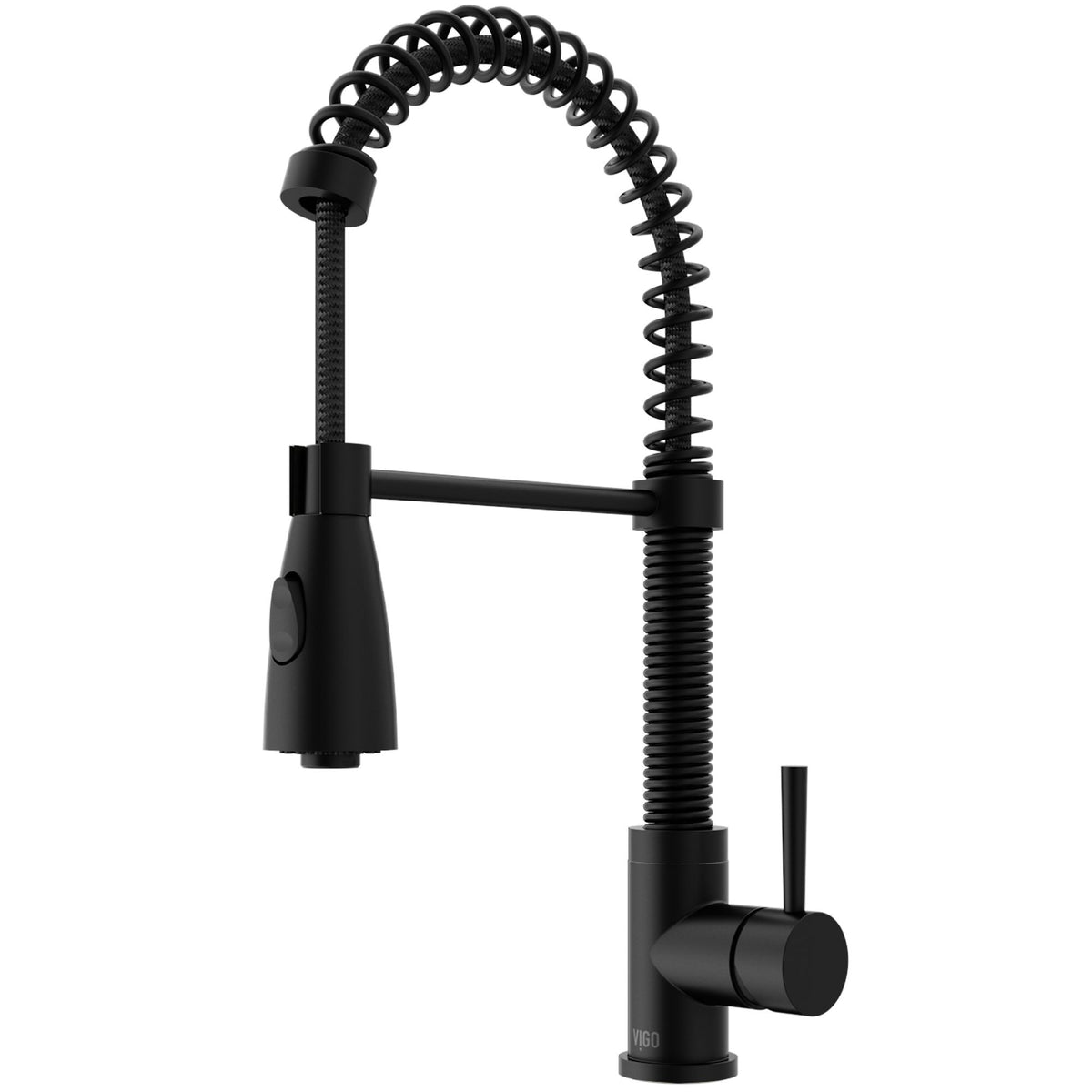 VIGO Brant Single Handle Pull Down Sprayer Kitchen Faucet, Matte Black