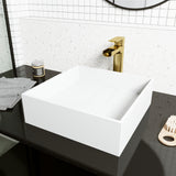 VIGO Bryant MatteStone 15x15-in Deep White Bathroom Sink/Basin with Square Vessel image 5