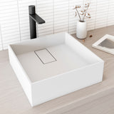 VIGO Bryant MatteStone 15x15-in Deep White Bathroom Sink/Basin with Square Vessel image 7