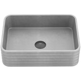 VIGO Cadman ConcretoStone 18-in Deep Grey Bathroom Sink/Basin with Rectangular Fluted Vessel