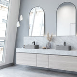 VIGO Cadman ConcretoStone 18-in Deep Grey Bathroom Sink/Basin with Rectangular Fluted Vessel image 4