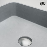 VIGO Cadman ConcretoStone 18-in Deep Grey Bathroom Sink/Basin with Rectangular Fluted Vessel image 7