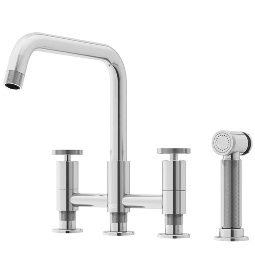 VIGO Cass 2-Handle Bridge Kitchen Faucet