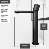 VIGO Cavalli MatteShell Matte Black Bathroom Sink/Basin Set with Gotham Faucet and Round Glass Vessel image 3