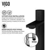 VIGO Cavalli MatteShell Matte Black Bathroom Sink/Basin Set with Gotham Faucet and Round Glass Vessel image 4