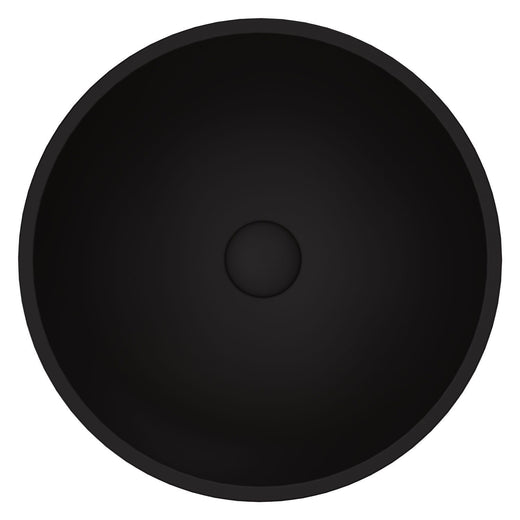 VIGO Cavalli MatteShell Round Vessel Bathroom Sink/Basin with Consistent Matte Finish, Black