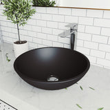 VIGO Cavalli MatteShell Round Vessel Bathroom Sink/Basin with Consistent Matte Finish, Black image 6