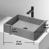 VIGO Coca Gothic ConcretoStone 19x15-in Deep Grey Bathroom Sink/Basin with Rectangular Vessel image 2